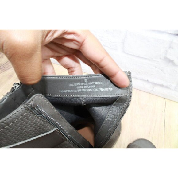 DV By Dolce Vita Teisha Gray Leather Buckled Ankle Heeled Booties Size 8 - Picture 7 of 8